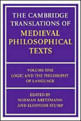 Cambridge Translations Of Medieval Philosophical Texts Vol.1