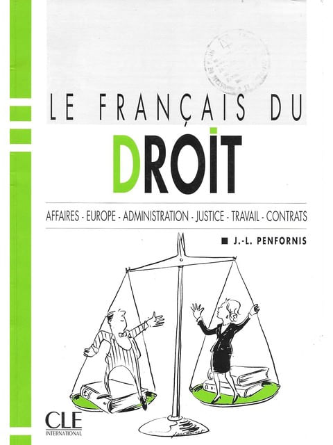 Francais Du Droit, Le - Livre de L'Eleve