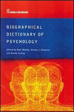 Capa do livro Biographical Dictionary Of Psychology (Routledge W de Chapman