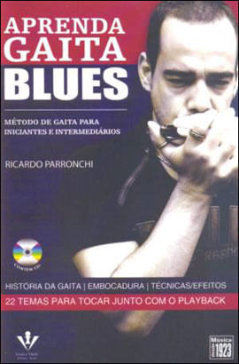 Capa do livro Aprenda Gaita Blues de Ricardo Parronchi