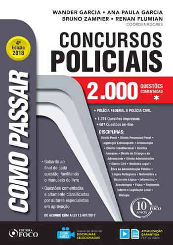 Como Passar em Concursos Policiais - 2.000 QuestõEs - 4ª Edição - 2018