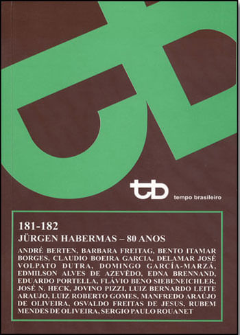 Revista Tempo Brasileiro 181-182 Jurgen Habermas 80 Anos