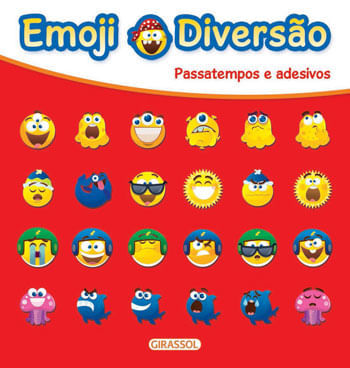 Emoji Diversão Vermelho - Passatempos e Adesivos - Vol. 2