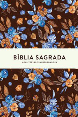 BíBlia Nvt Blue Flowers Letra Grande
