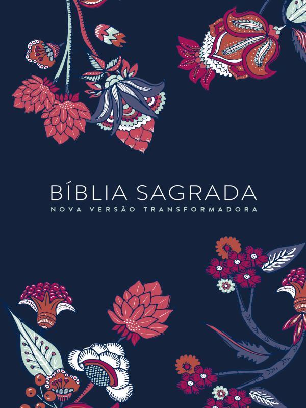 Biblia Nvt Ln Indian Flowers Azul Marinho