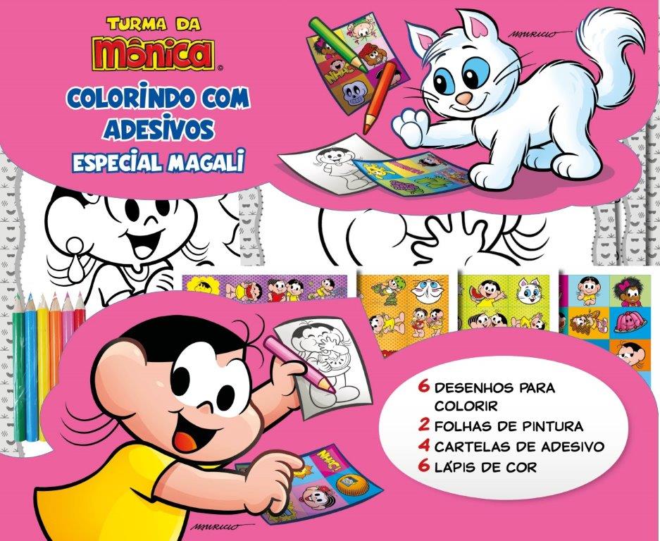 Turma da MôNica Colorindo com Adesivos Especial - Magali