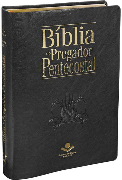 BíBlia do Pregador Pentecostal com íNdice Digital - Capa Couro SintéTico Preta Nobre