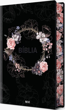 BíBlia Sagrada Feminina - Flores Preta - Nvi - Capa Dura