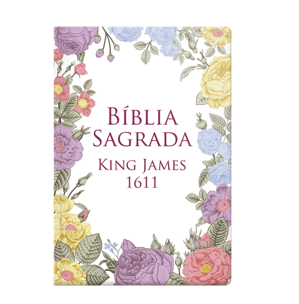 BíBlia King James 1611 - Capa Semi Luxo Flores Coloridas