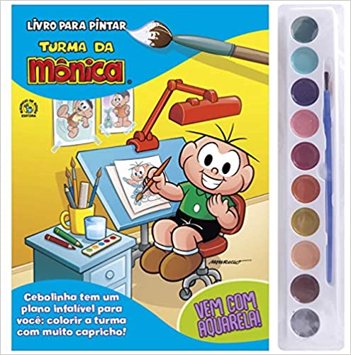 Turma da MôNica Livro para Pintar com Aquarela - Cebolinha