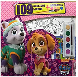 Patrulha Canina 109 Adesivos + Aquarela
