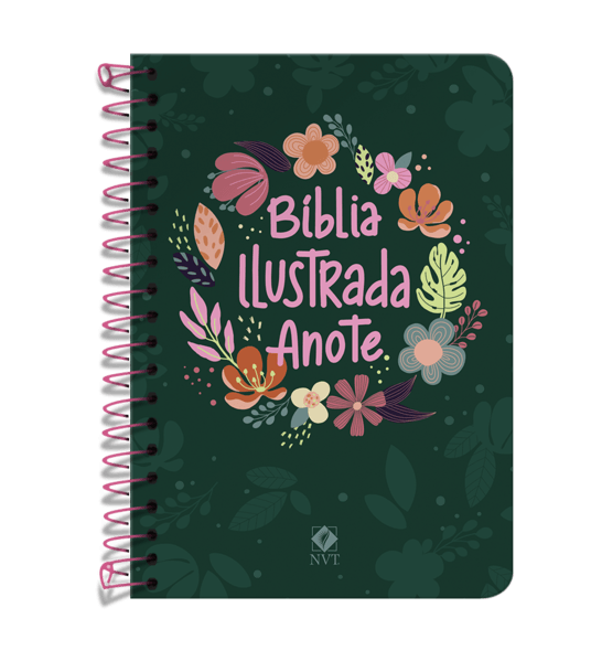BíBlia Ilustrada Anote Nvt Espiral - Cores e Flores