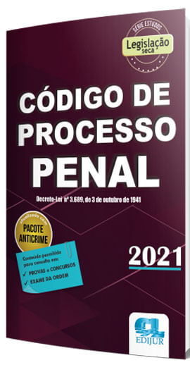 CóDigo de Processo Penal SéRie Legislação - 2021