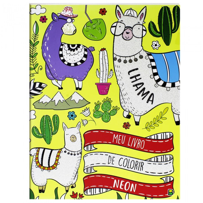Meu Livro de Colorir Neon: Lhama
