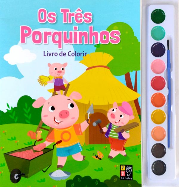 Os TrêS Porquinhos - Livro de Colorir - Aquarela