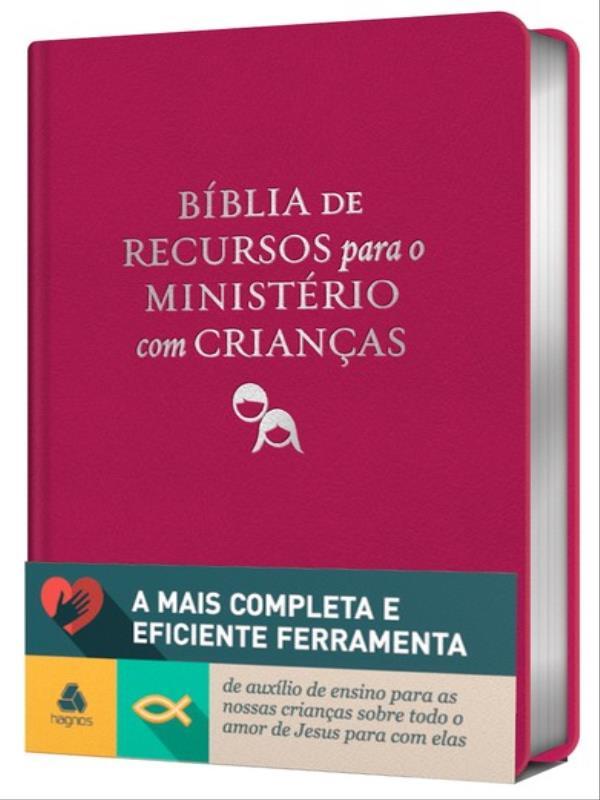 BíBlia de Recursos para o MinistéRio com Crianças - Apec - Luxo Pu Rosa
