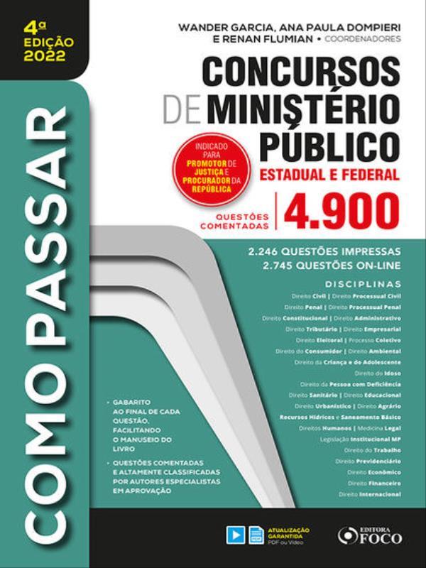 Como Passar em Concursos de MinistéRio PúBlico - Estadual e Federal - 4ª Ed - 2022