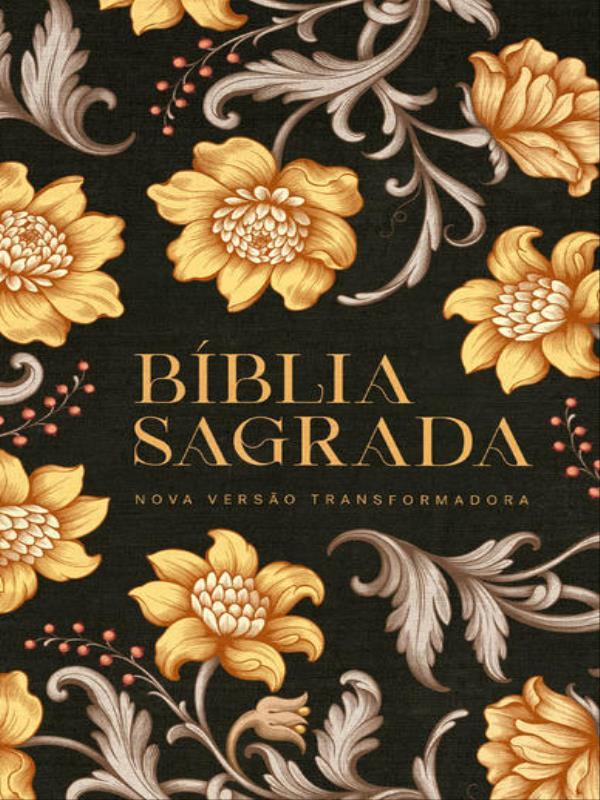 BíBlia Nvt Flores Douradas Slim - Letra Maior