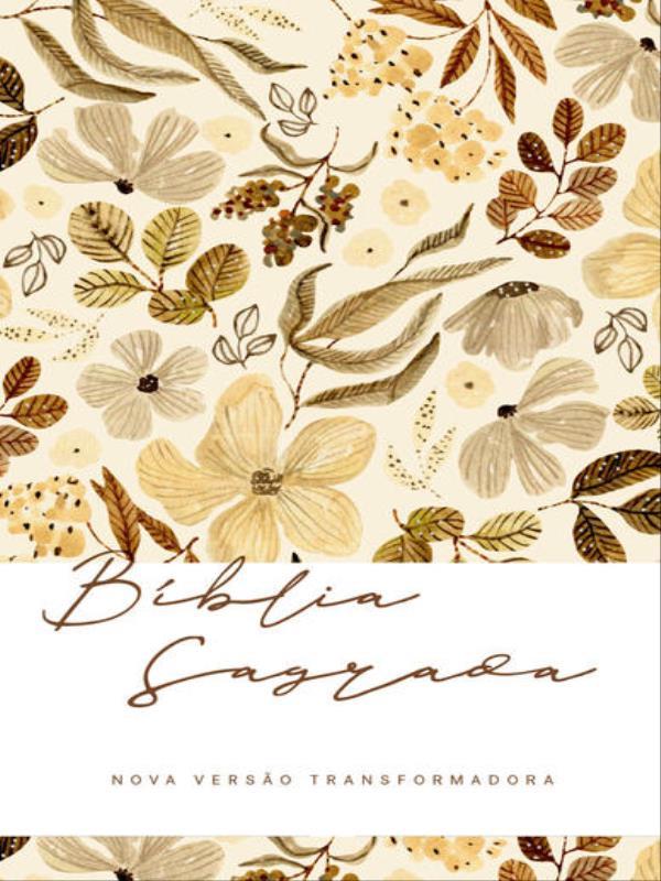 BíBlia Nvt Floral Creme Slim - Letra Maior