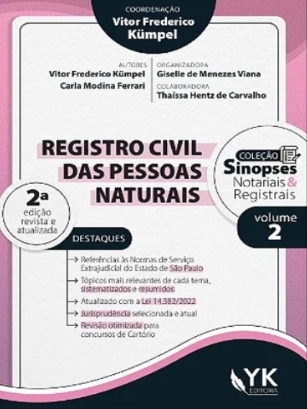 Registro Civil das Pessoas Naturais - 2022 - Vol. 2