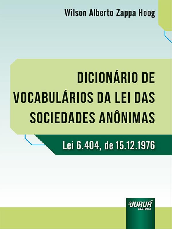 DicionáRio de VocabuláRios da Lei das Sociedades AnôNimas - 2022