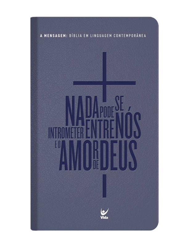 Biblia a Mensagem Capa Luxo Pu Romanos 8.39 (Azul)