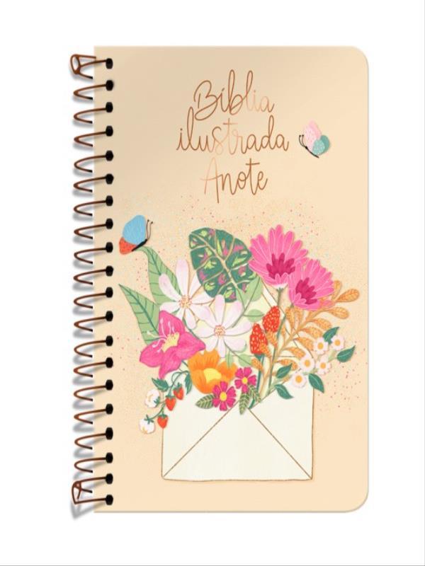 BíBlia Ilustrada Anote Nvt Espiral - Cartão de Primavera