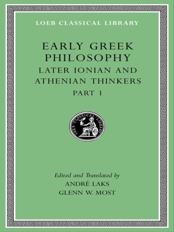 Early Greek Philosophy - Vol. Vi