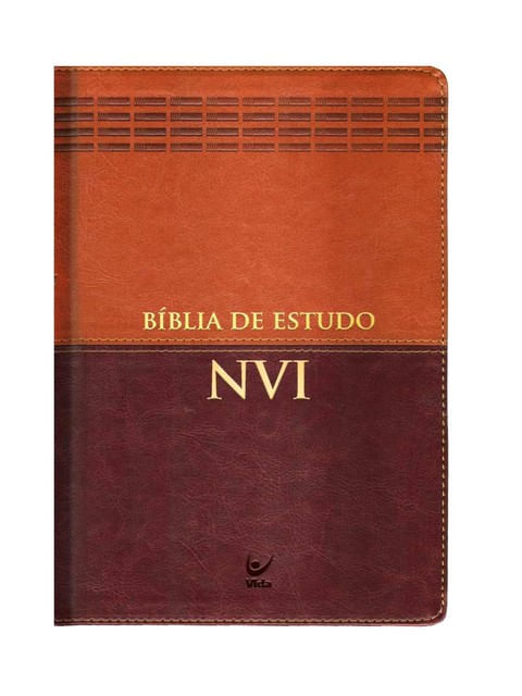 BíBlia de Estudo Nvi - Caramelo e Marrom Escuro - Capa Luxo