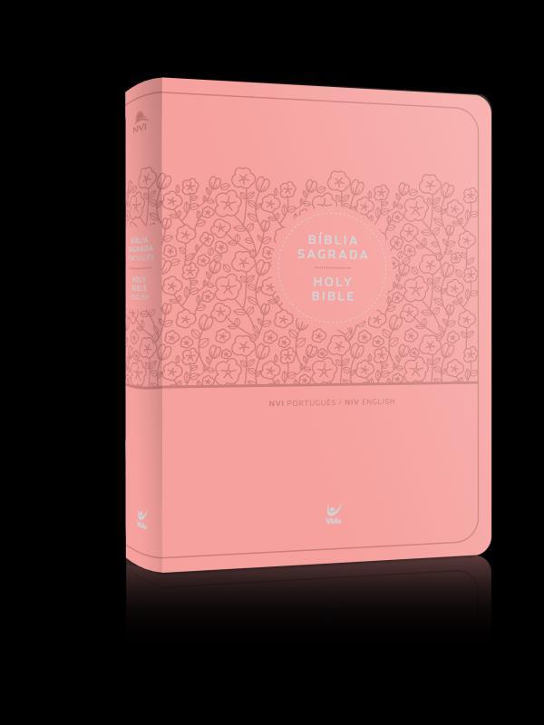 BíBlia Nvi PortuguêS-InglêS - Capa Luxo Rosa