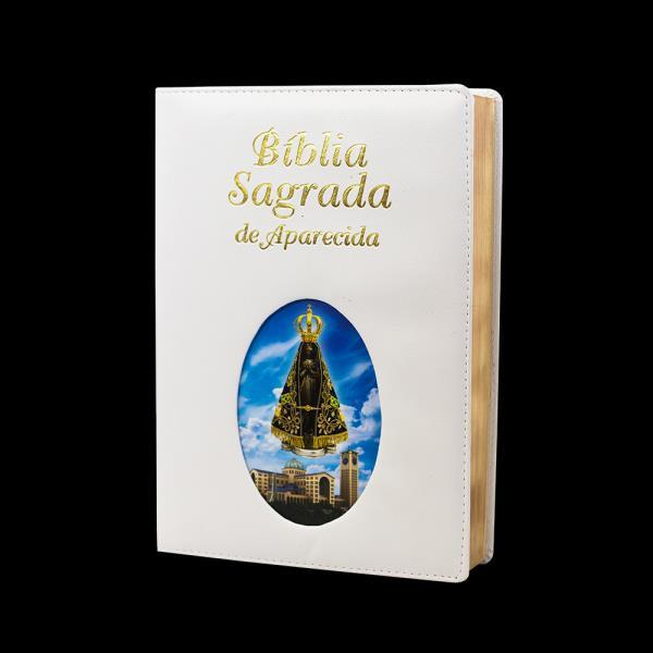 BíBlia Sagrada de Aparecida Grande Ilustrada Branca