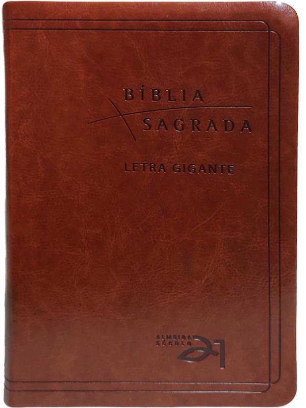 BíBlia A21 Letra Gigante Luxo - Couro SintéTico Marrom