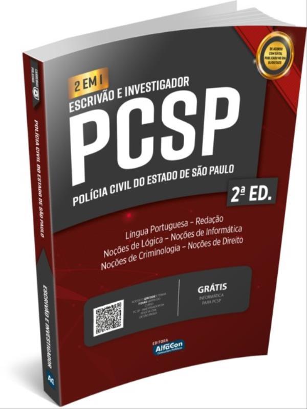 Escrivão e Investigador da PolíCia Civil do Estado de São Paulo - Pcsp - 2 em 1