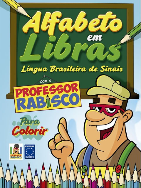 Alfabeto em Libras para Colorir. com o Professor Rabisco