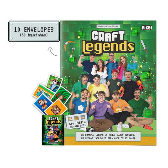 áLbum Oficial Craft Legends + 10 Envelopes de Figurinhas