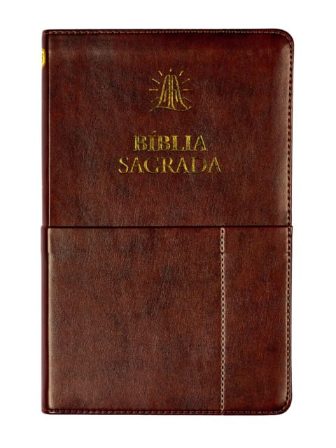 BíBlia Sagrada Acf Slim, Capa Luxo Marrom com Bolso
