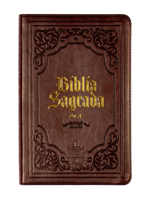 BíBlia Sagrada Acf Slim, Capa Luxo Marrom, Leitura Perfeita