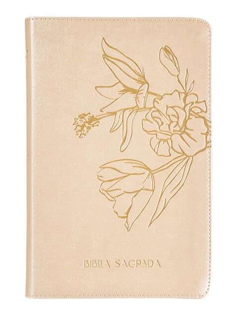 The Purpose Book: BíBlia Sagrada, A21, Capa Luxo Bege, Flores