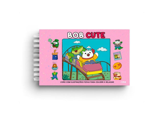 Bob Cute – Capa Dura Rosa - Livro com IlustraçõEs Fofas e Originais para Pintar, PáGinas DestacáVeis