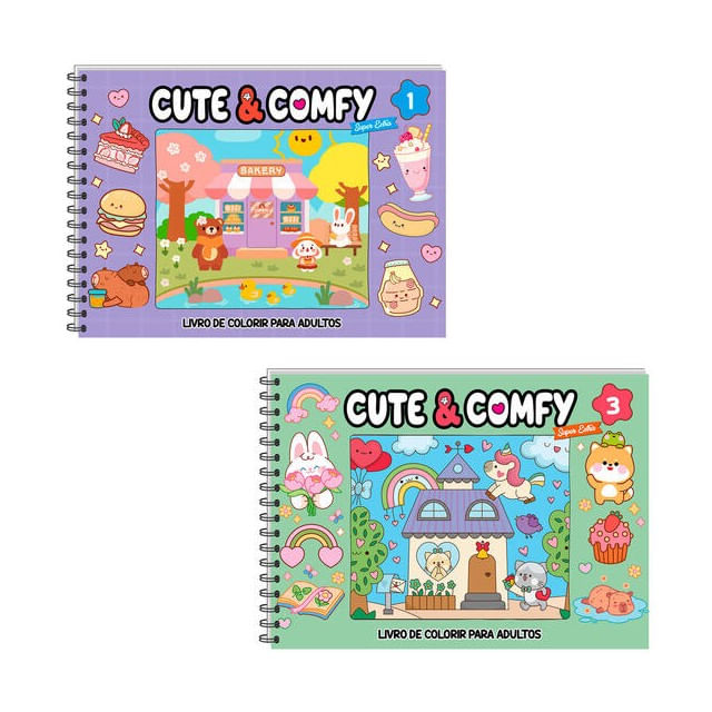Combo Cute & Comfy Super Extra - Kit com 2 Livros - Capa Dura HolográFica