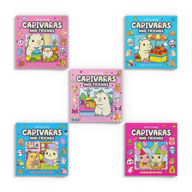 Combo Cute & Comfy Capivaras And Friends - Kit com 5 Livros