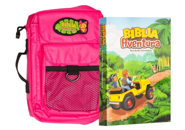 BíBlia Aventura para Crianças Nvi, Edição Especial com Bolsa Rosa, Leitura Perfeita