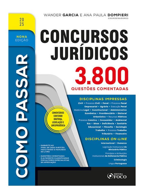 Como Passar em Concursos JuríDicos - 3.800 QuestõEs Comentadas - 9ª Ed - 2025