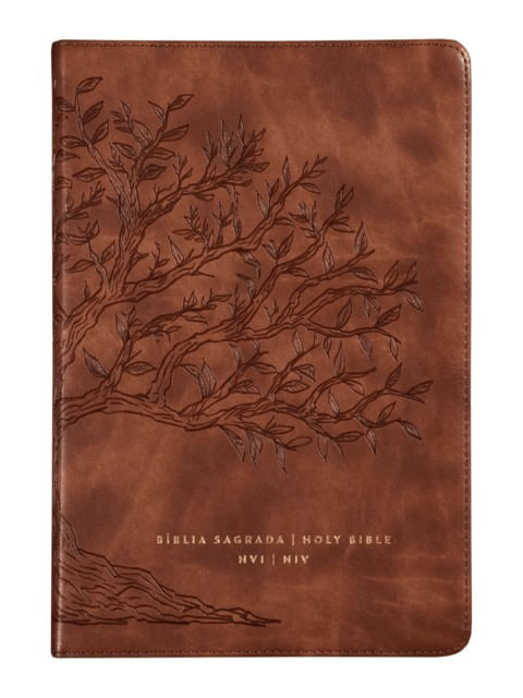BíBlia BilíNgue Nvi/Niv, PortuguêS/InglêS, Capa Luxo Caramelo, Leitura Perfeita