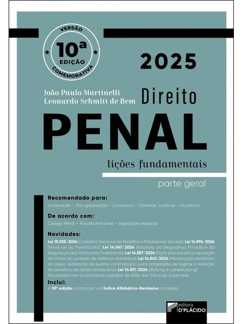 Direito Penal - LiçõEs Fundamentais - Parte Geral - 2025
