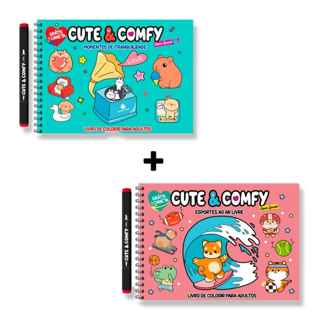 Combo Cute e Comfy Super Special - Kit com 02 Livros de Colorir