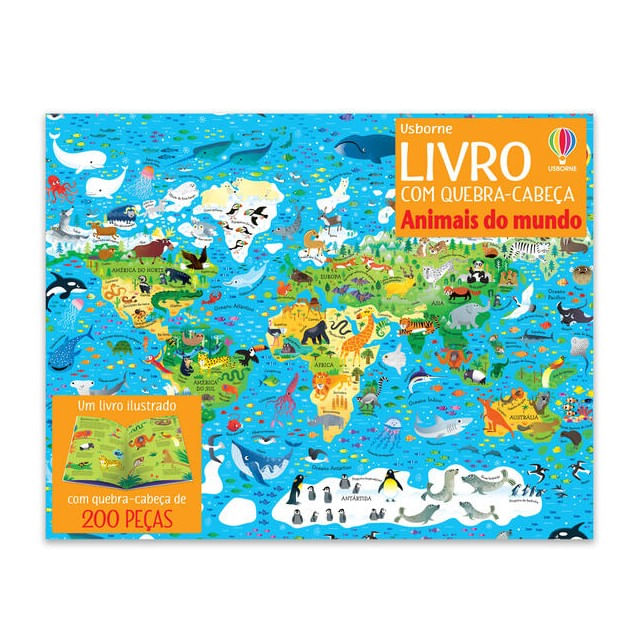 Animais do Mundo: Livro com Quebra-Cabeça