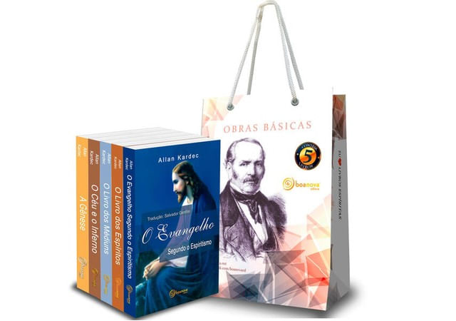 Capa de Kit 5 Obras BáSicas Allan Kardec (com Sacola)