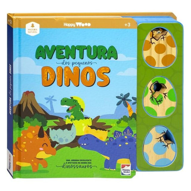Capa do livro Happy Wood Aventura dos Pequenos Dinos de Happy Books