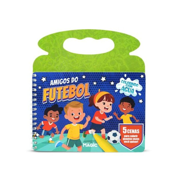 Capa do livro Colorindo com Água - Amigos do Futebol de Magic Kids